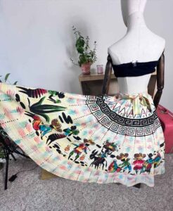 1950’s colorful hand-painted Mexican full circle skirt - Image 2